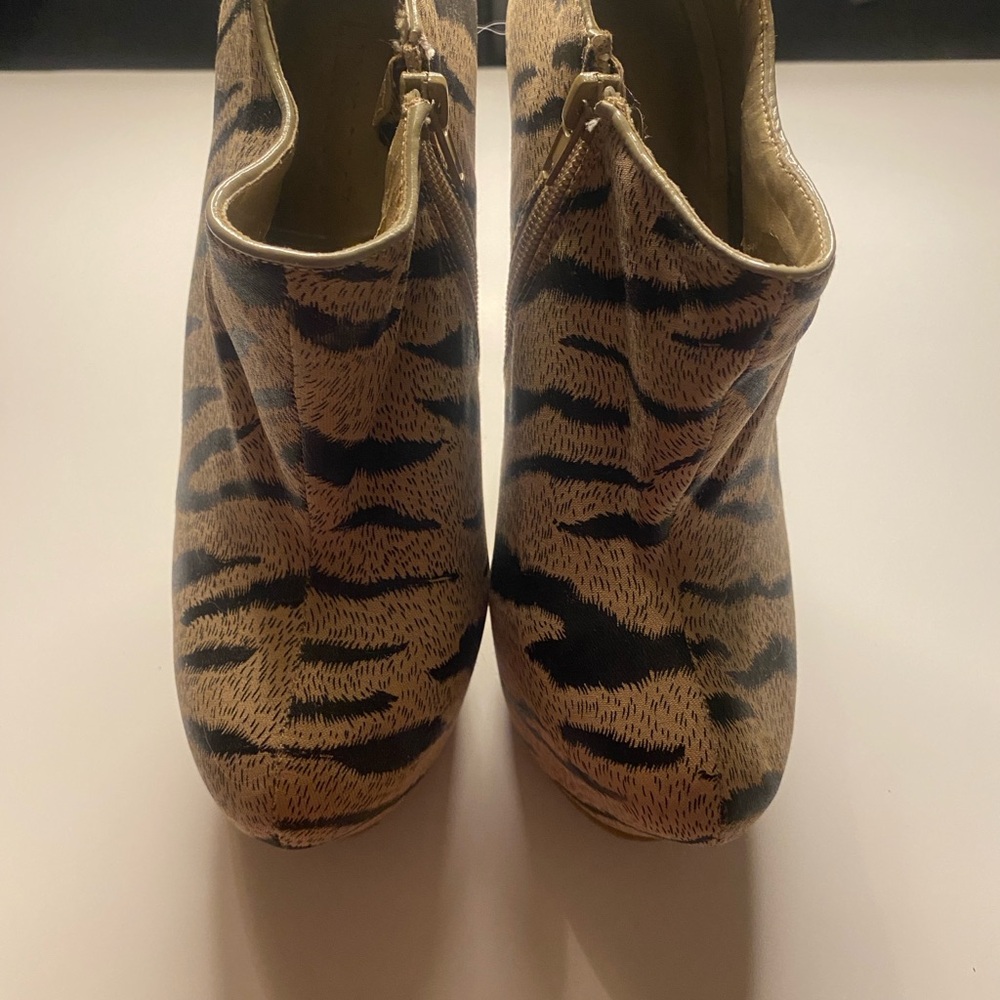 Brown and Black Heels with Animal Print